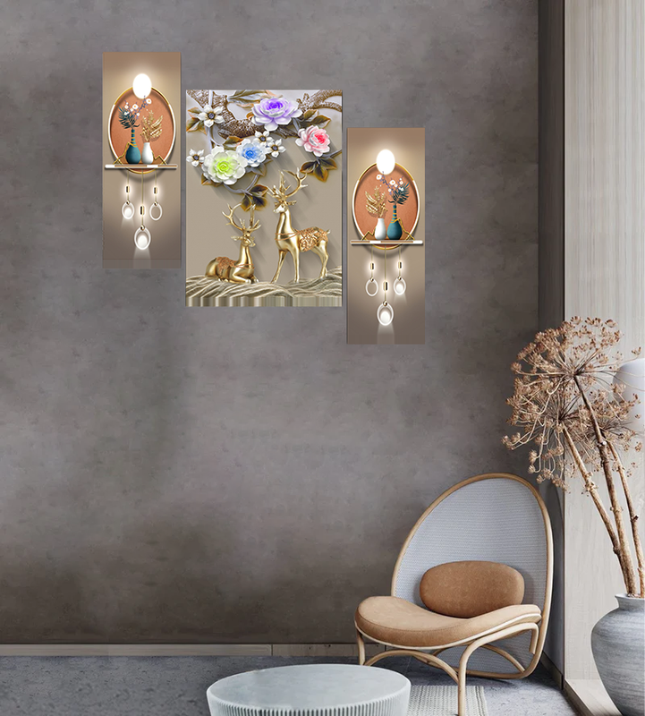 Tehzeeb Creations Set Of 3 Digital Wall Painting | Grocsy