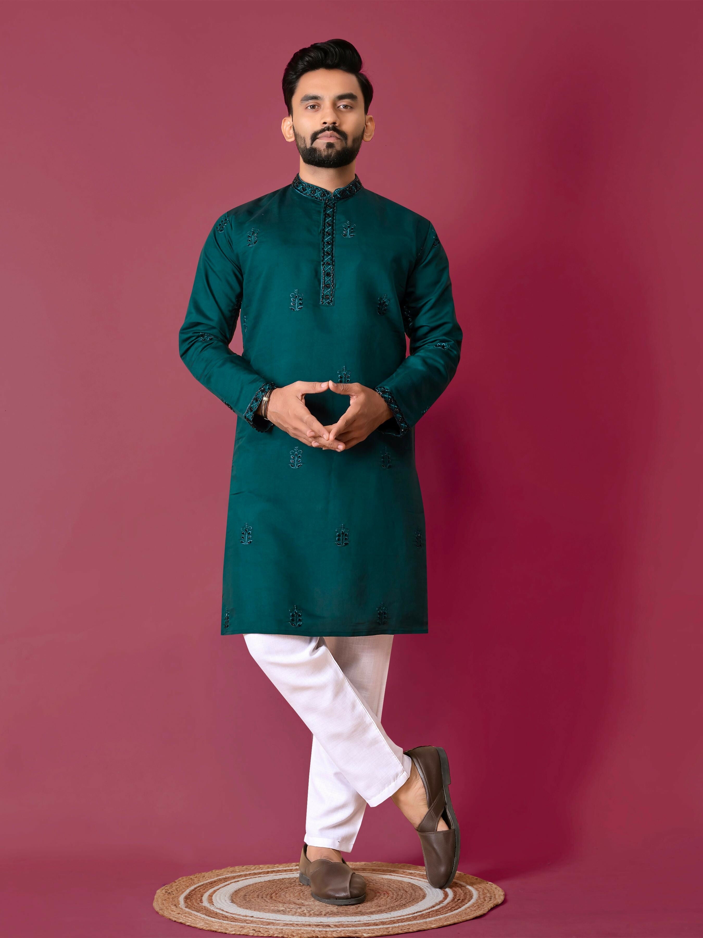 Wedding Wear Readymade Men's Kurta Pajama by Infinity Export | Grocsy