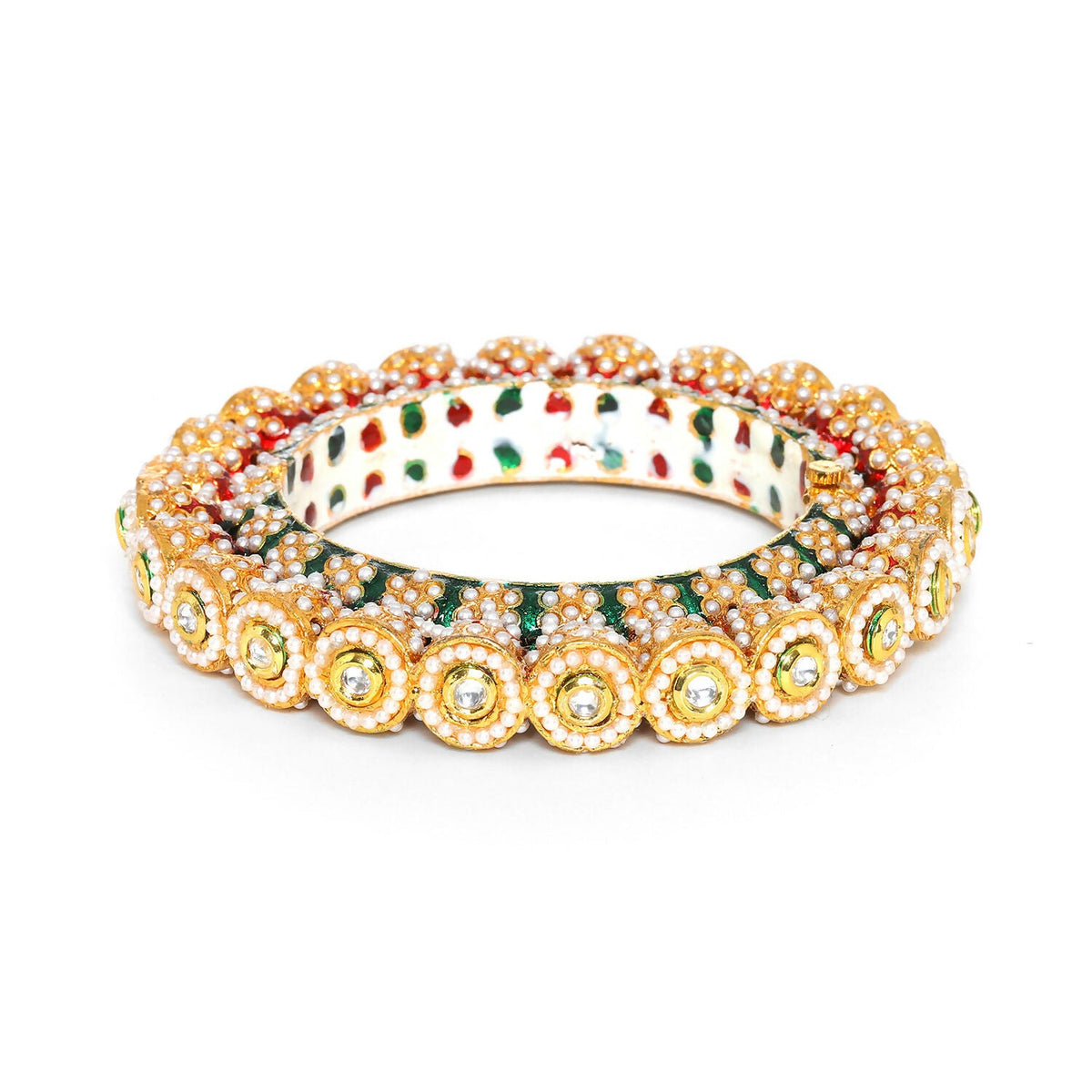 Meenakari and Jadau Bangle (Multi Color) - Ruby Raang