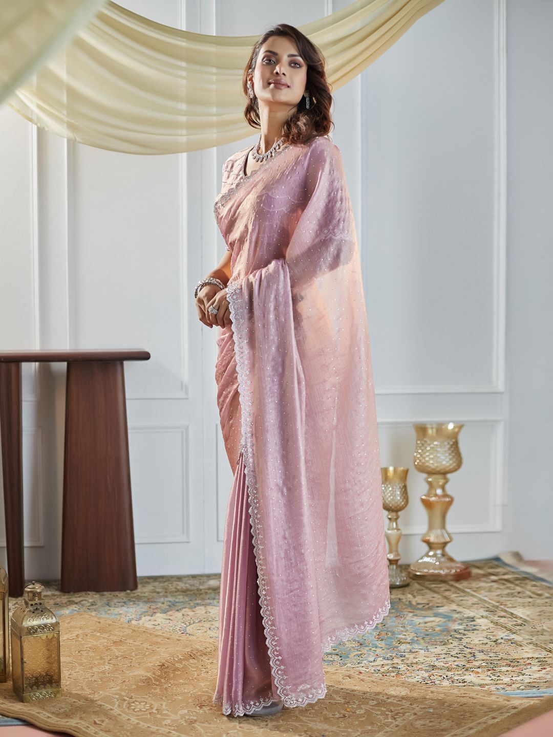 kasee Embellished Beads and Stones Pure Silk Saree | Grocsy