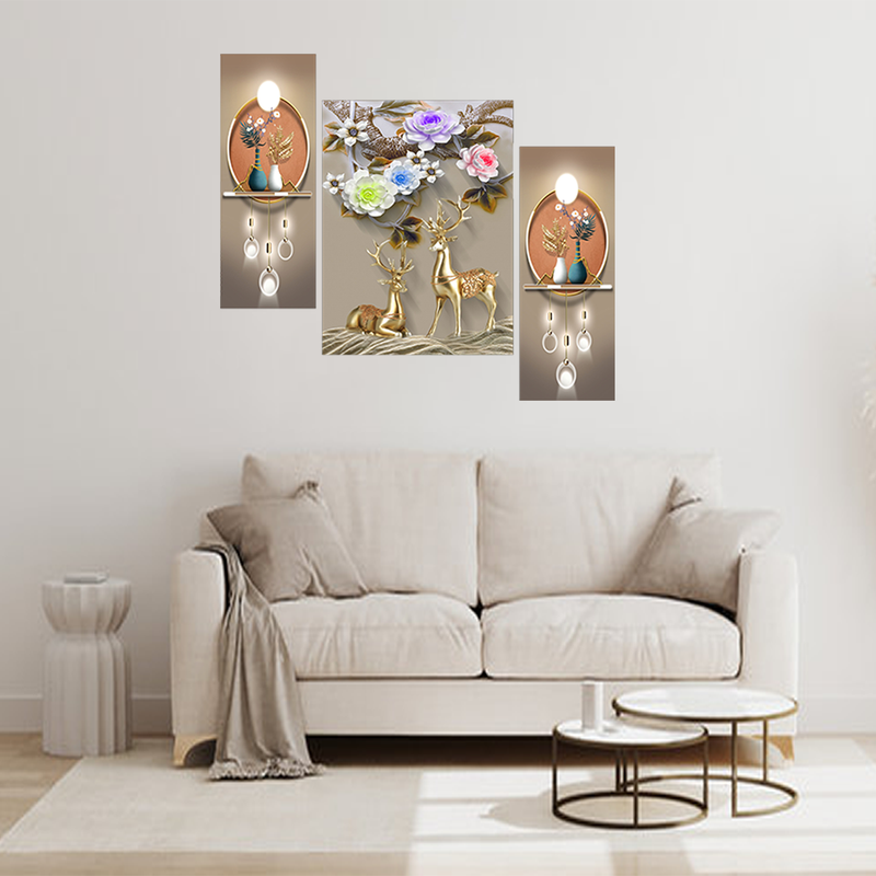 Tehzeeb Creations Set Of 3 Digital Wall Painting | Grocsy