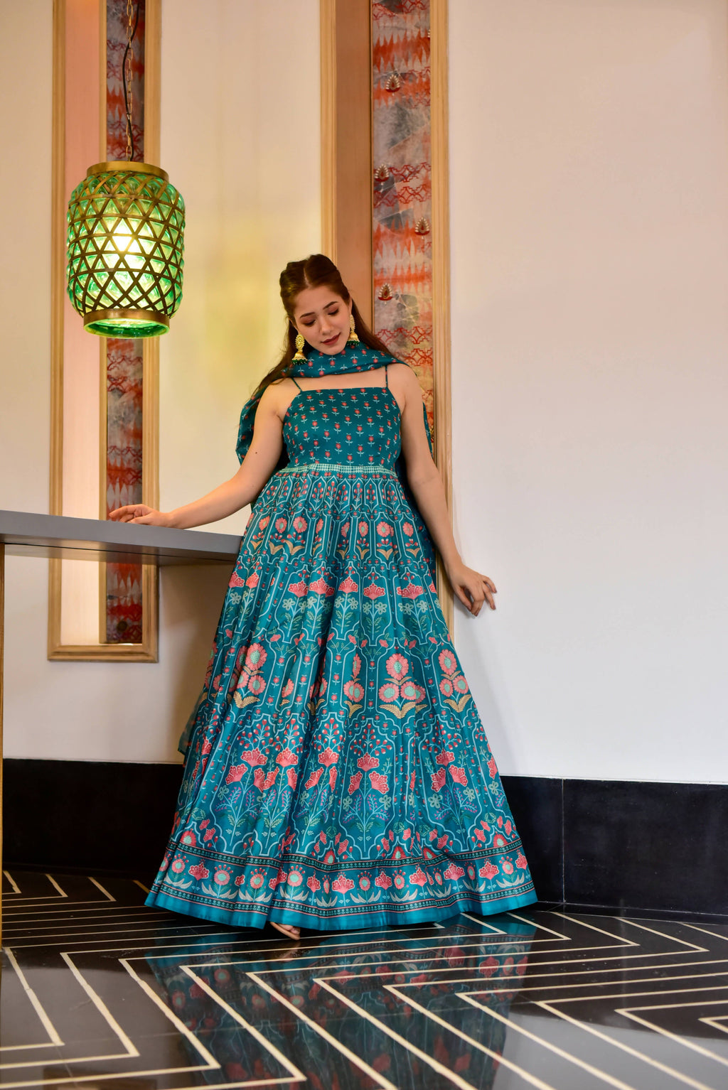 Everywhere Designer Rama Silk Cotton Stitched Suit With Dupatta - Anbazaar | Grocsy