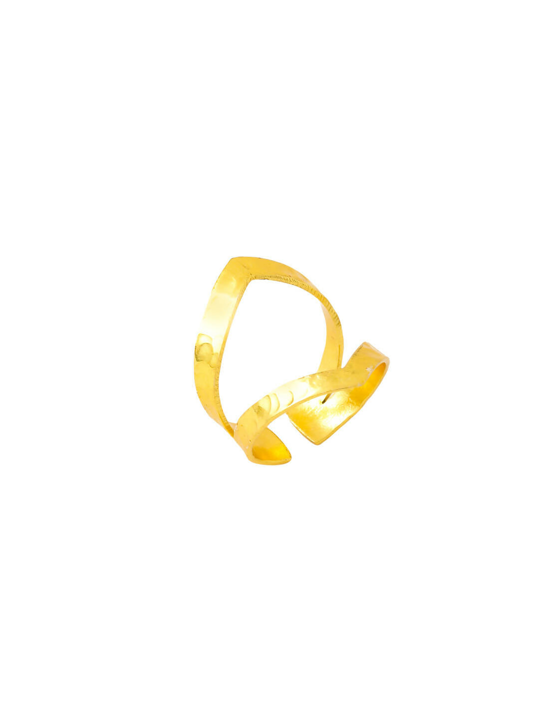 NVR Women Gold-Polished Adjustable Finger Ring | Grocsy