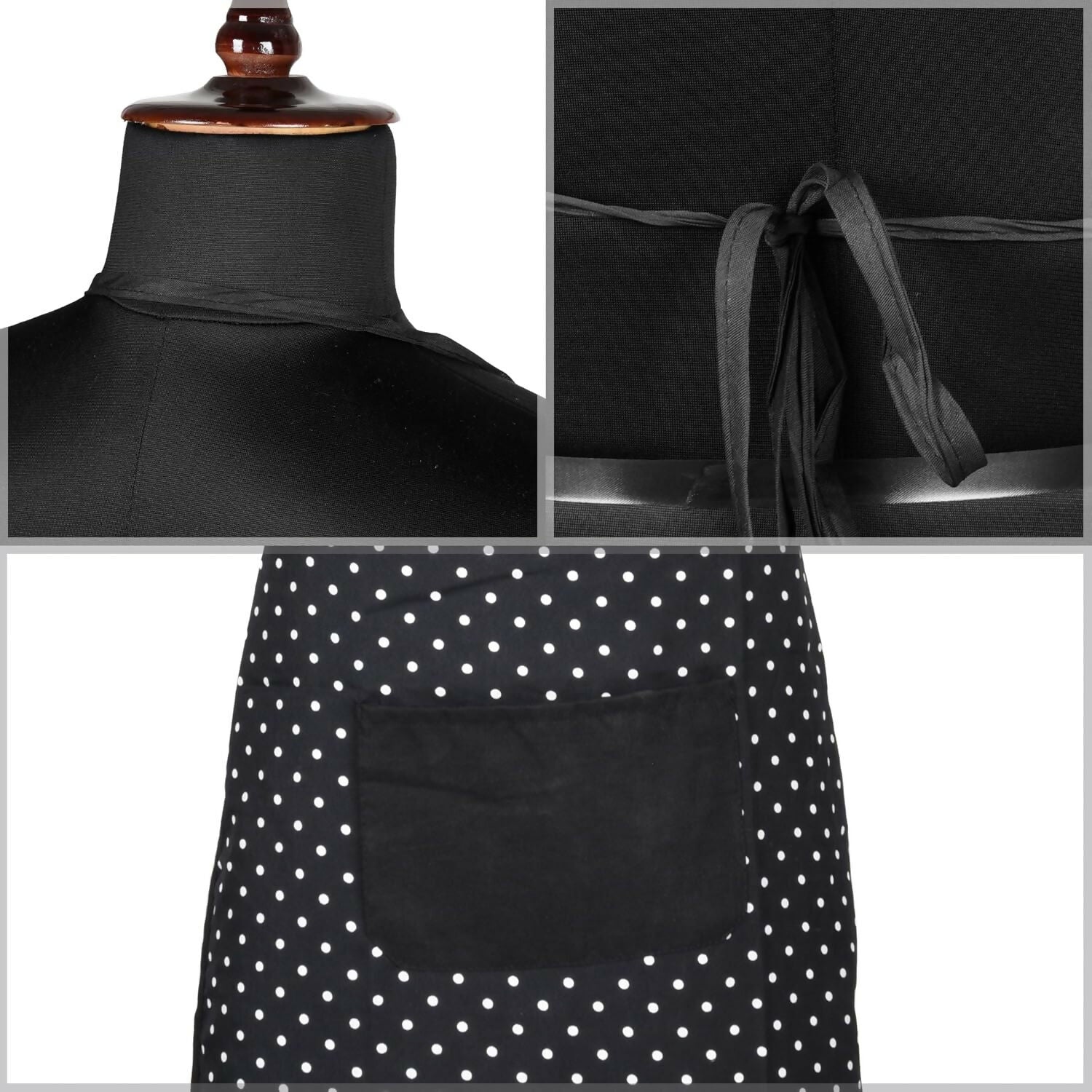 Kuber Industries Kitchen Apron Restaurant & Chef For Women & Men-Black | Grocsy