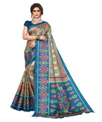 Vamika Rama Green Printed Art Silk Saree | Grocsy