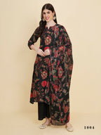 Designer Stylish black Cotton Stitched Suit With Dupatta - Tanisha | Grocsy