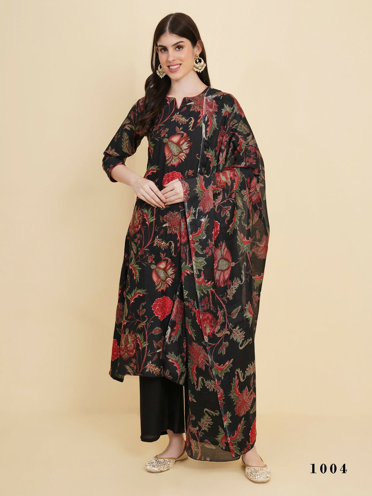 Designer Stylish black Cotton Stitched Suit With Dupatta - Tanisha | Grocsy