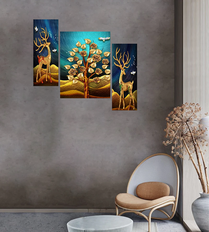 Tehzeeb Creations Set Of 3 Digital Wall Painting | Grocsy