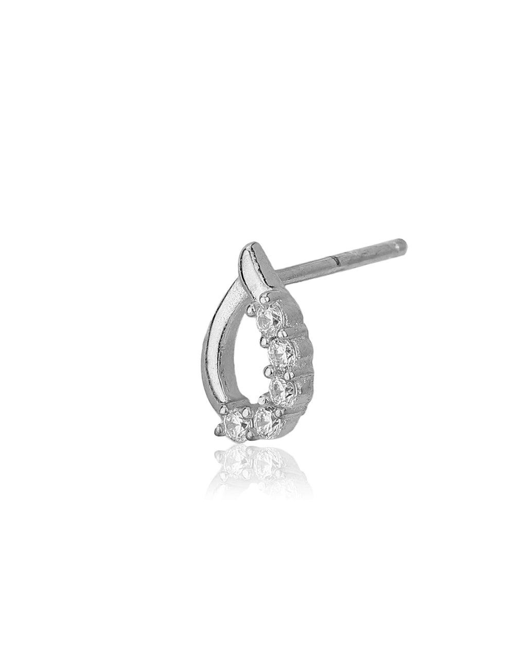Silver Toned With Pearl & Cz Studded Studs Earring - Wahe Jewels - Swadesiicart