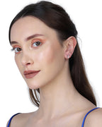 Silver Toned With Pearl & Cz Studded Studs Earring - Wahe Jewels - Swadesiicart