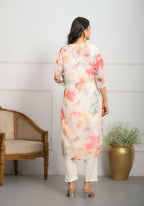 Festive Wear Ethnic Off White Premium Organza Stitched Suit With Dupatta - Tanisha | Grocsy