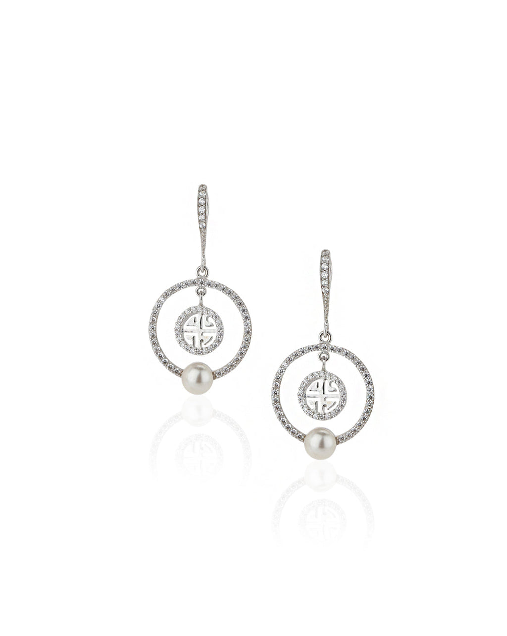 Rose Gold-Polished Cz Drop Earring With Dangling Heart For Women - Wahe Jewels - Swadesiicart