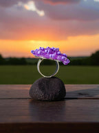 Inhanns Rang-E-Roshan Adjustable Ring – Handmade Crystal Statement Ring - Purple | Grocsy