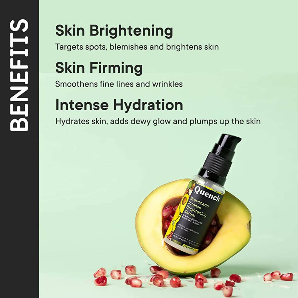 Quench Botanics Bravocado Intense Brightening Korean Serum for Pigmentation and Dark Spots, For All Skin Types - Korean Skincare | Grocsy