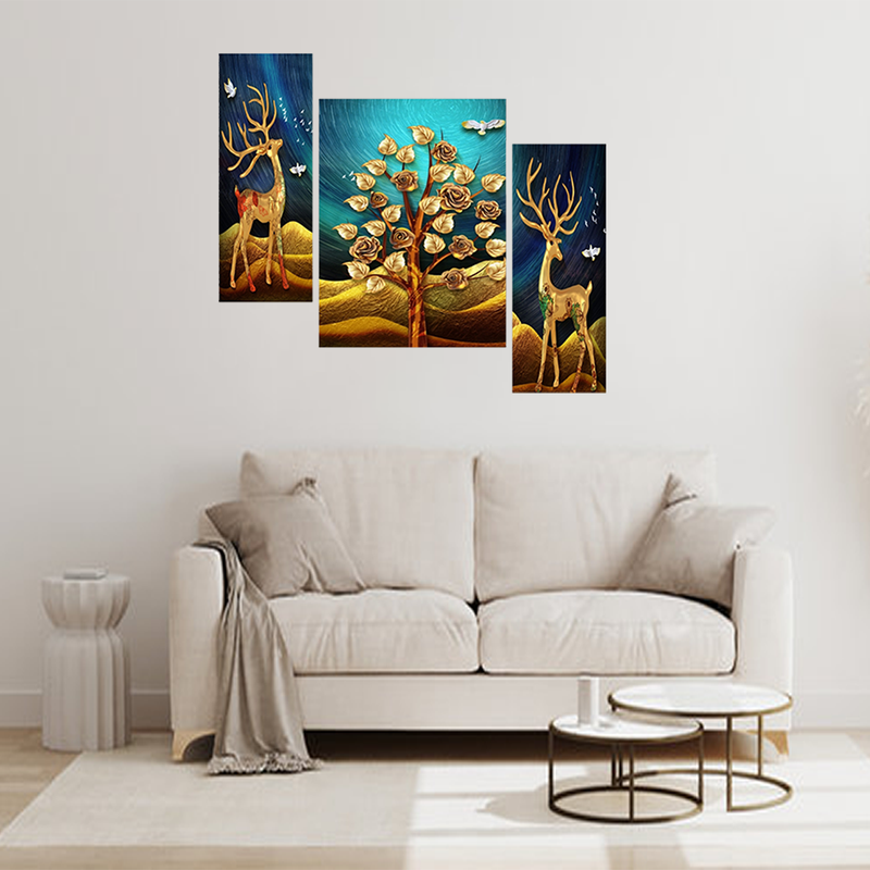 Tehzeeb Creations Set Of 3 Digital Wall Painting | Grocsy