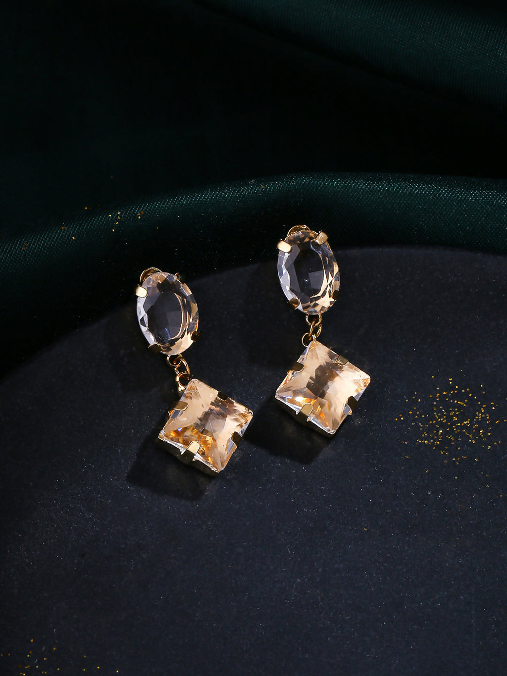 NVR Women Golden Cz Studded Studs Earrings | Grocsy