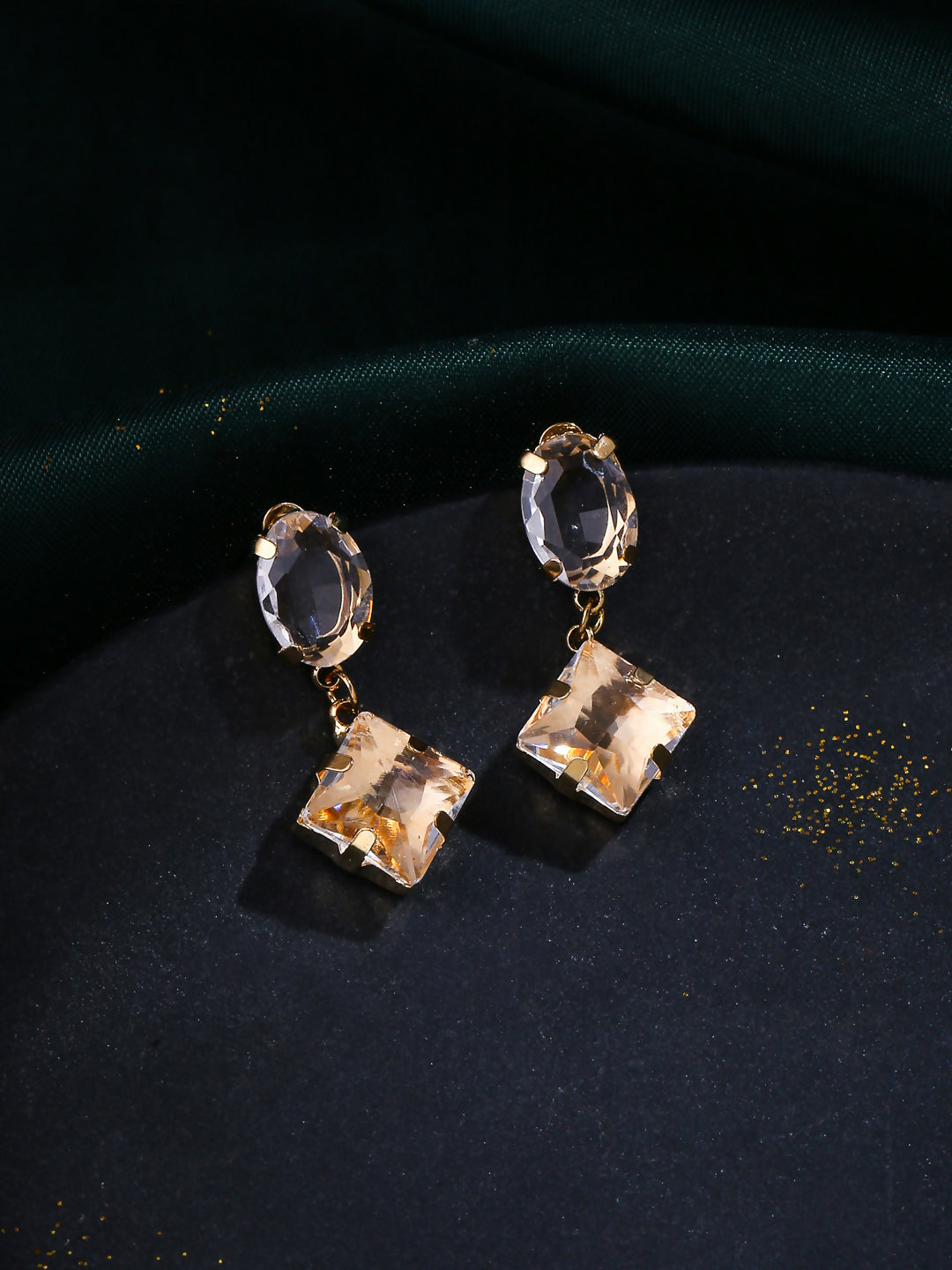 NVR Women Golden Cz Studded Studs Earrings | Grocsy