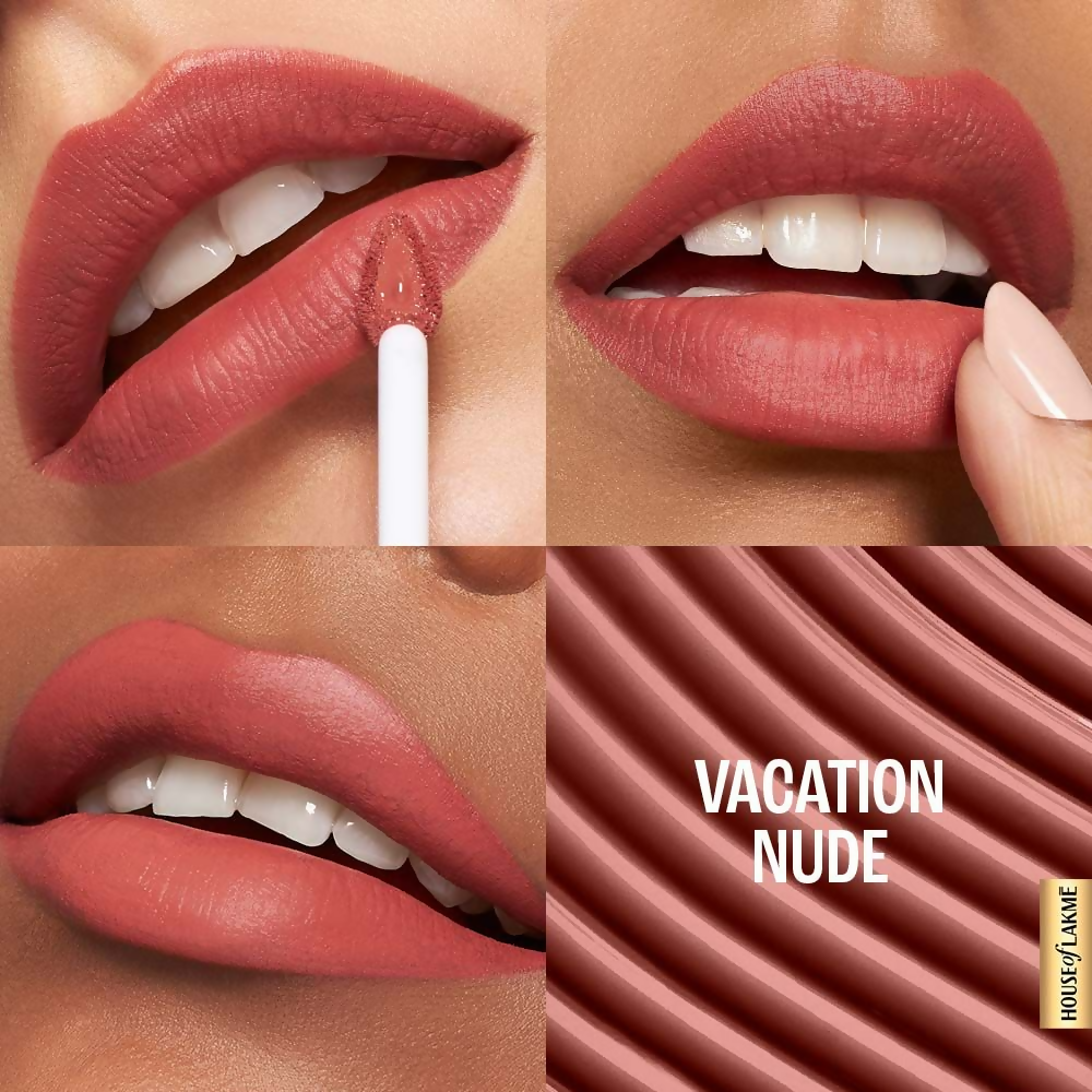 Lakme 9to5 Hya Matte Liquid Lipstick + Hyaluronic Acid - Vacation Nude | Grocsy