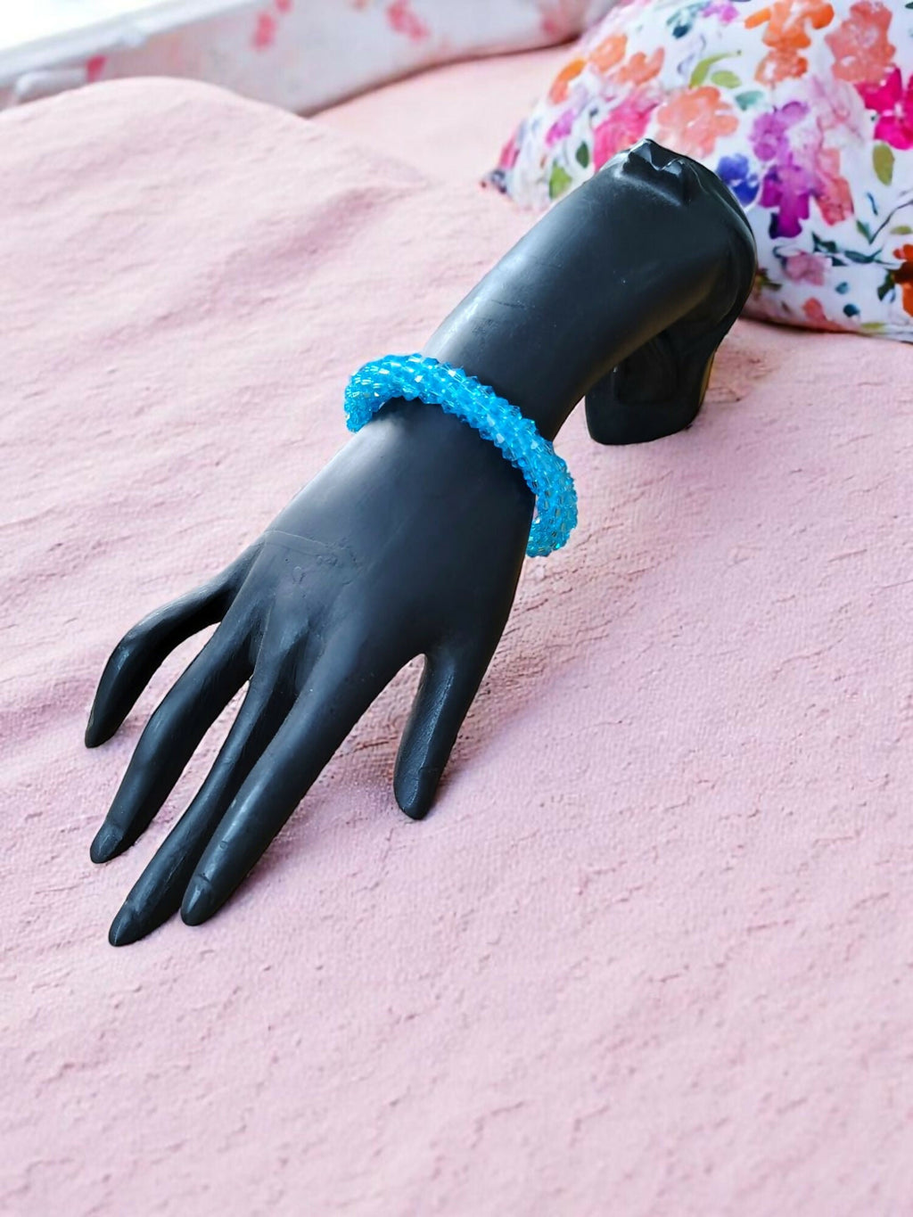 Inhanns Unisex Crystal Bloom – Adjustable Crystal Bead Bracelets - Sky Blue | Grocsy