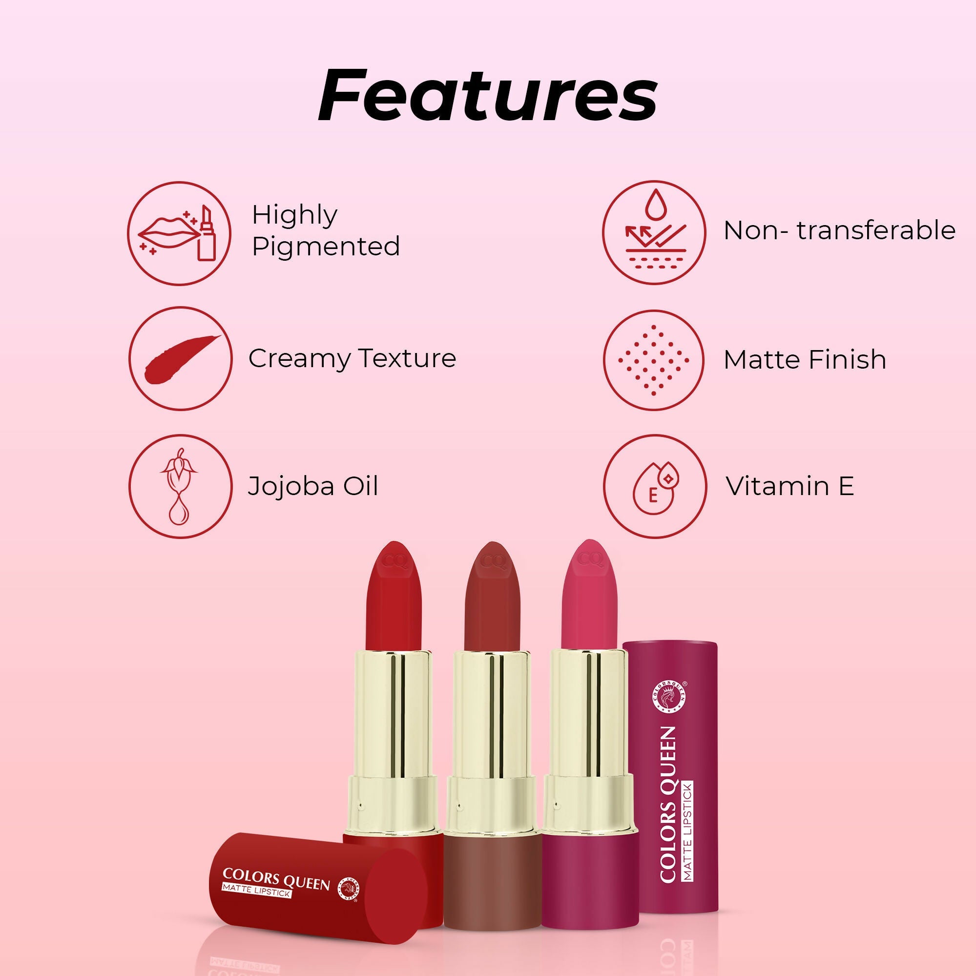 Colors Queen Lippie Stick Matte Lipstick - Hot Red | Grocsy
