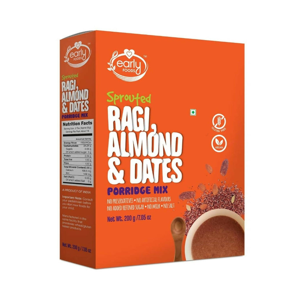 Early Foods Sprouted Ragi Almond Date Porridge Mix | Grocsy