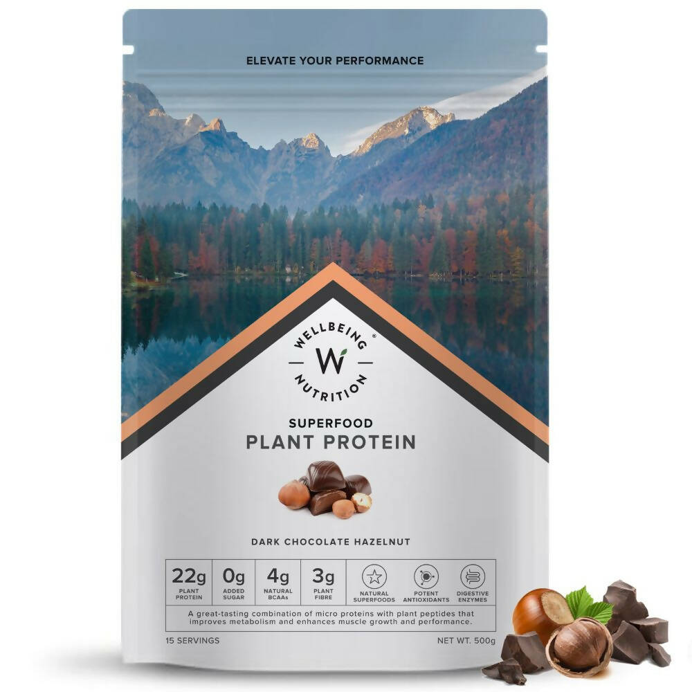 Wellbeing Nutrition Superfood Plant Protein-Dark Chocolate Hazelnut | Grocsy