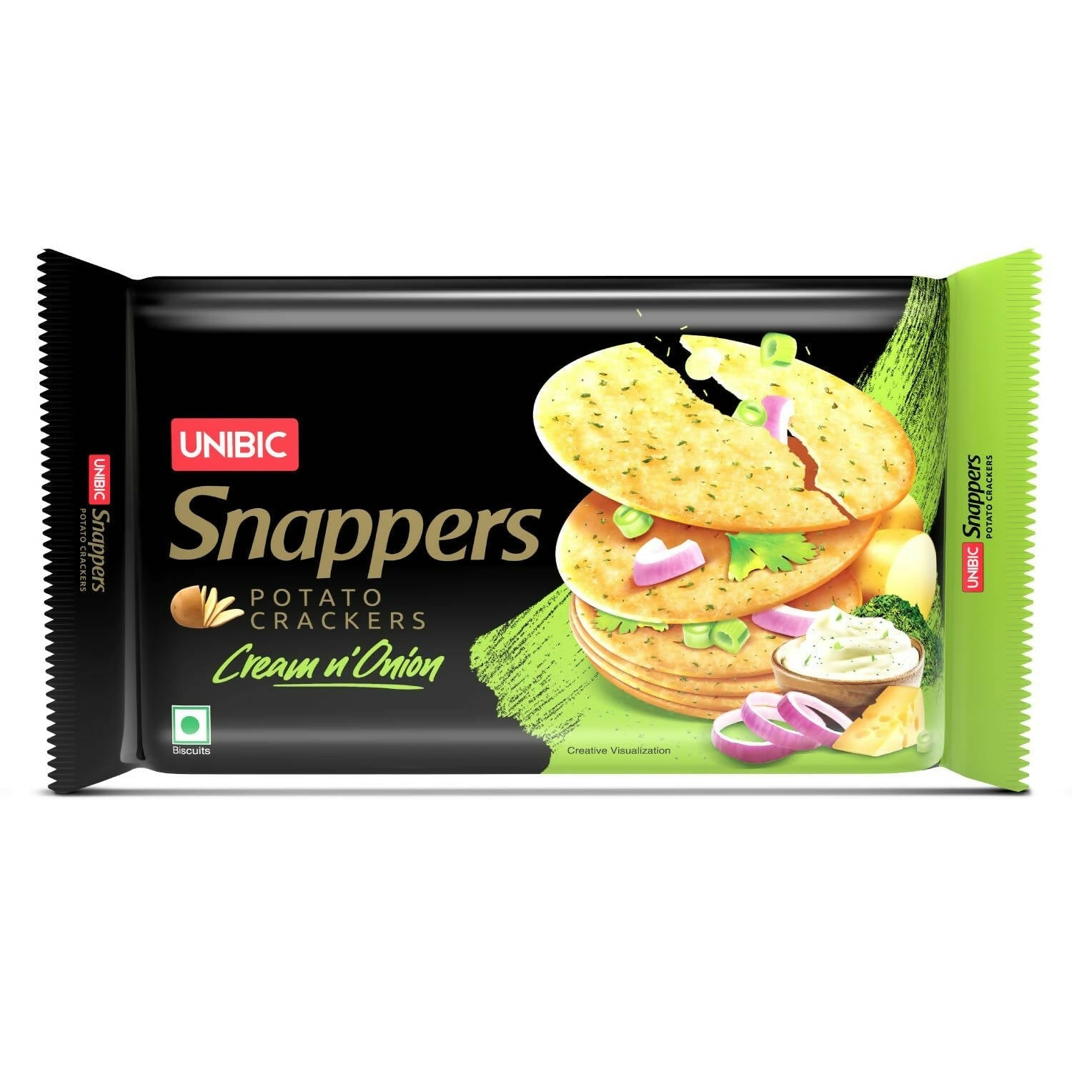 Unibic Foods Snappers Potato Crackers - Cream & Onion | Grocsy