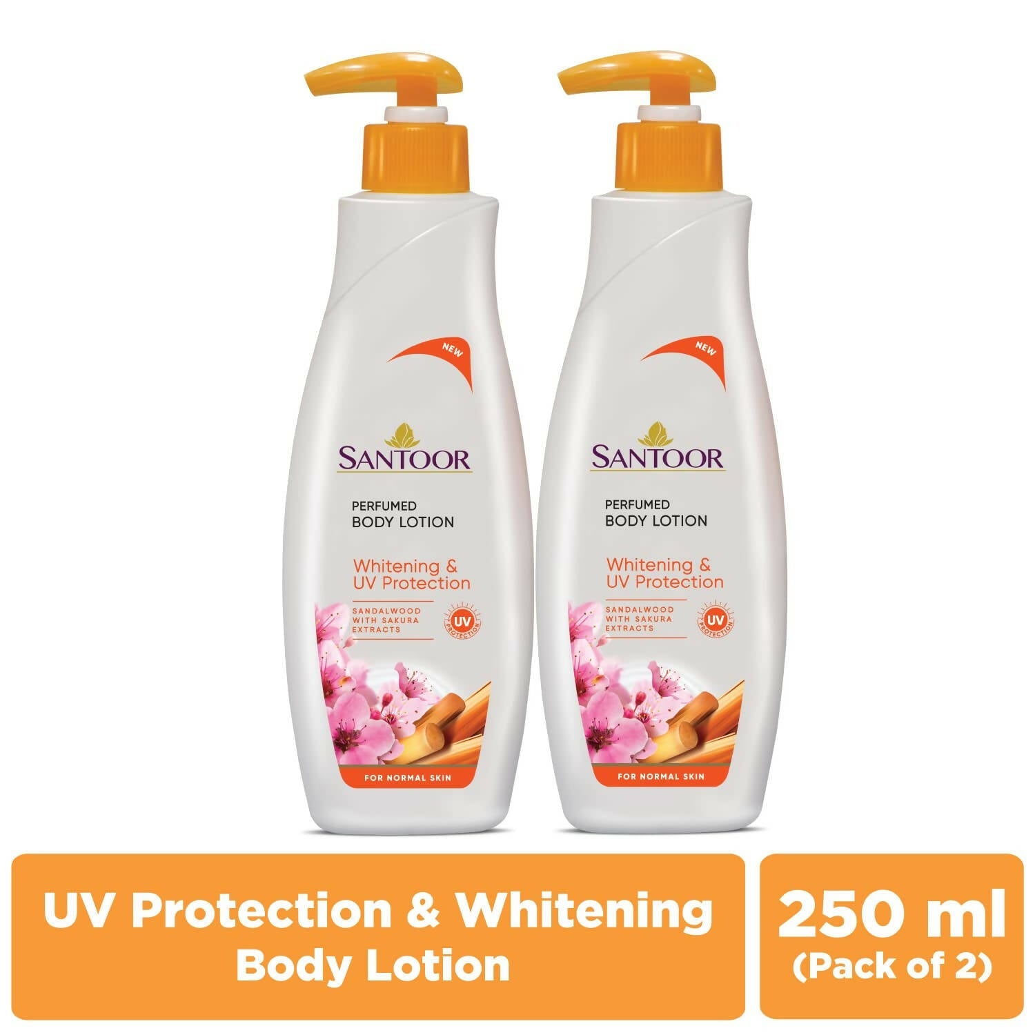 Santoor Body Lotion Whitening And UV Protection | Grocsy
