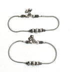 Mominos Fashion Kamal Johar Oxidised Party Wear Silver Anklets | Grocsy