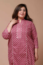 Miravan Women's Floral Printed Cotton Kurta With Palazzo  | Grocsy