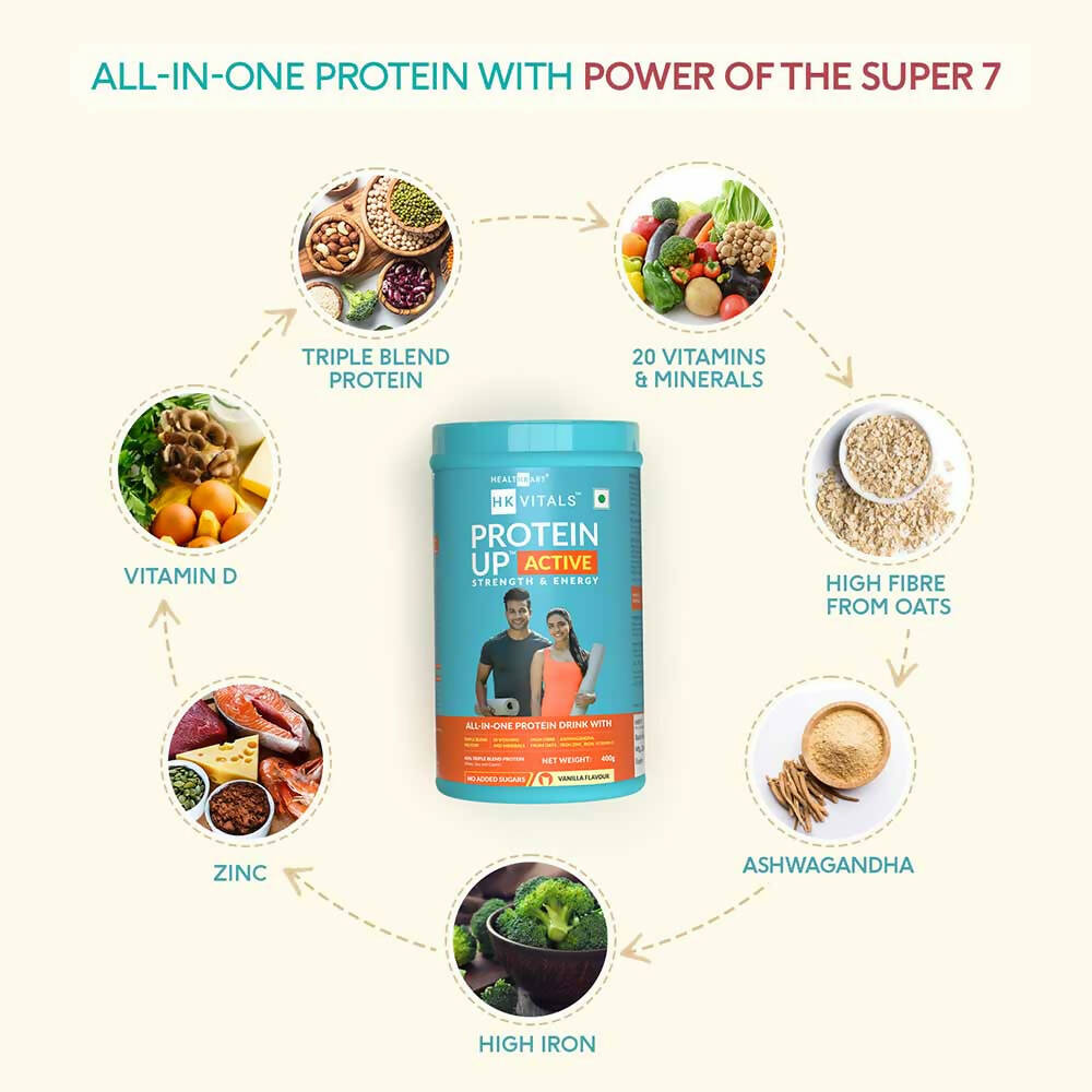 HK Vitals ProteinUp Active Strength & Energy (No Added Sugar) | Grocsy