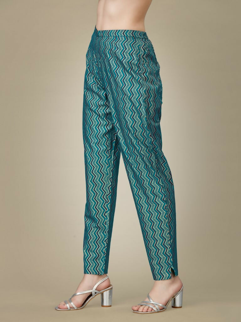 Jyoti Fashion Women's Rama Rayon Embroidered Kurta Pant Set | Grocsy