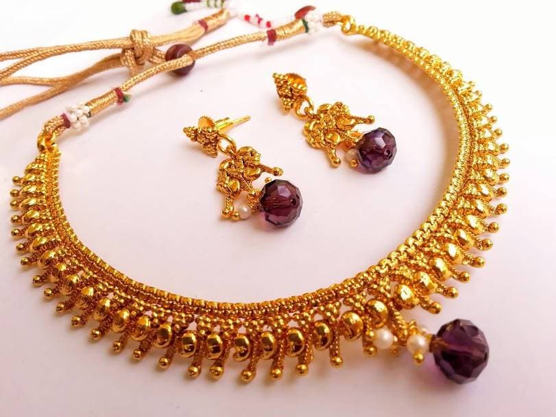 Beautiful metallic Necklace set | Grocsy