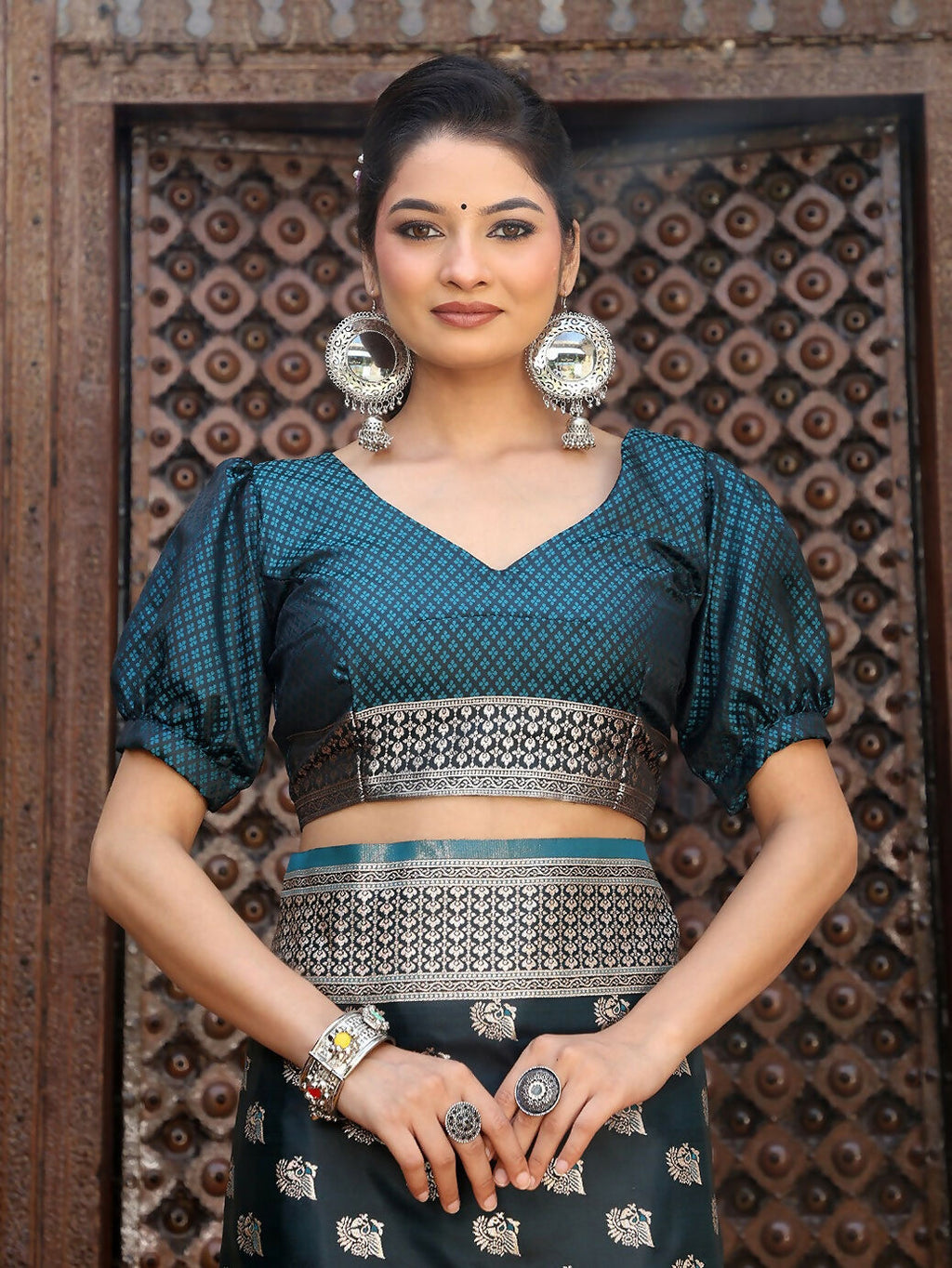 Shree Shyam Fashion Tarquice Silk Saree | Grocsy