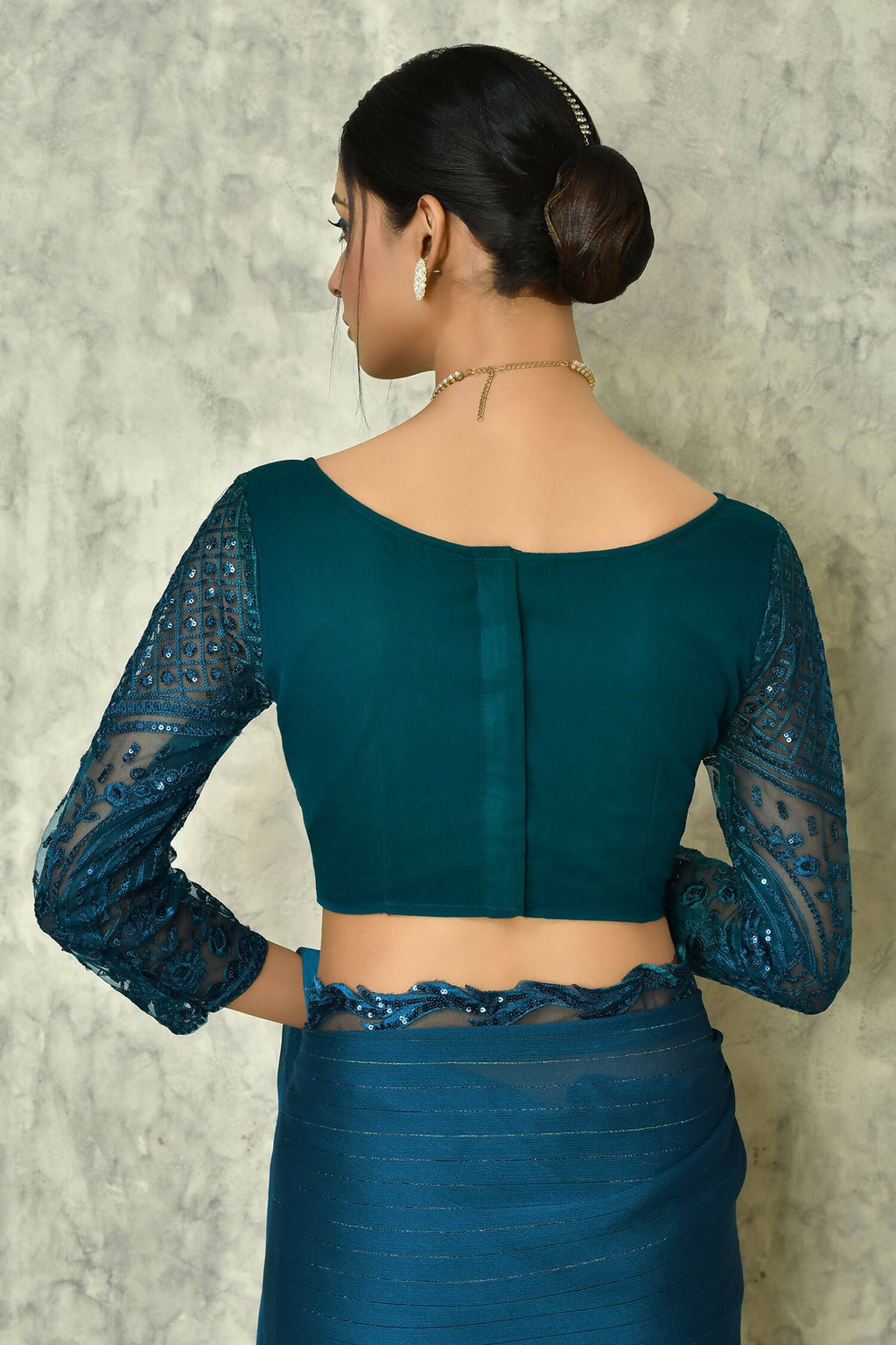 Blue Silk Stripe Saree With Blouse Piece - Purvi | Grocsy
