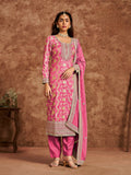 Anaita Pink Premium Dolla Jacquard Embroidered Stitched Salwar Suit | Grocsy