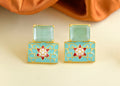 Joban Fashion Women Brass Mint Green Onyx Earrings | Grocsy
