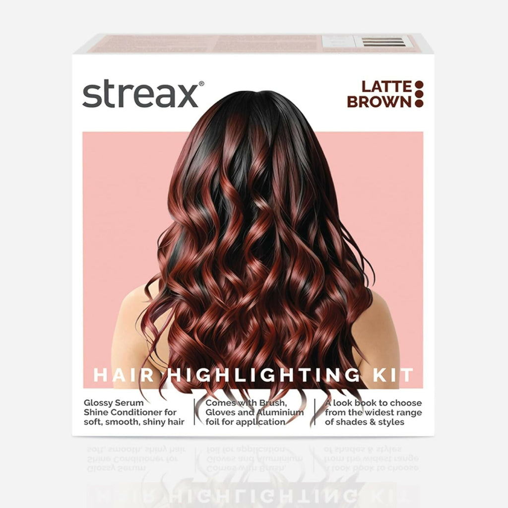 Streax Hair Color Highlighting Kit - Latte Brown | Grocsy