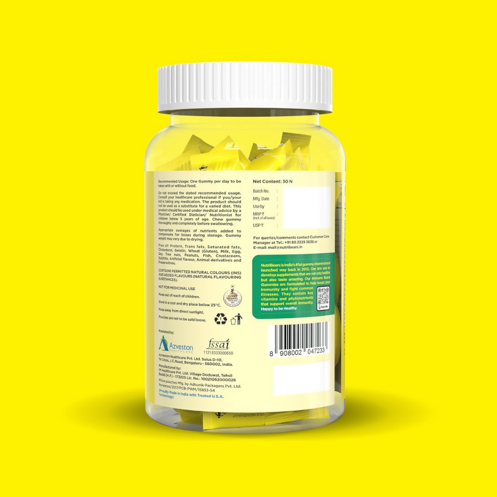 NutriBears Immuno Boost with Vitamin C, E & Zinc Gummies | Grocsy