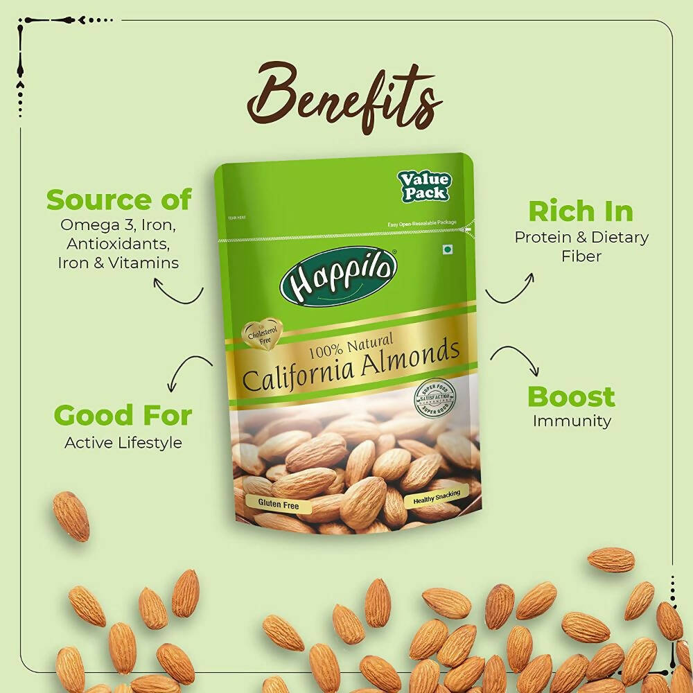 Happilo Premium Super Value Combo (Californian Almonds, Whole Cashews, Pistachios, Seedless Green Raisins) | Grocsy