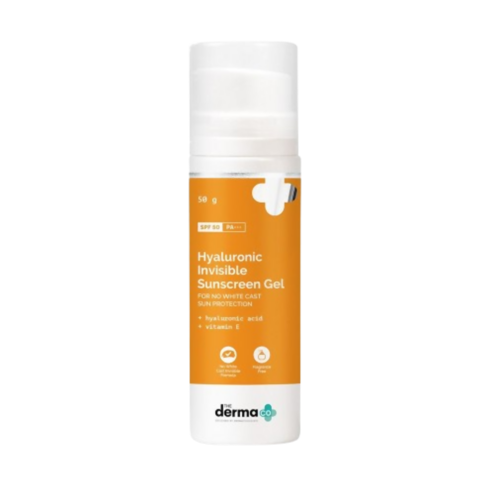 The Derma Co Hyaluronic Invisible Sunscreen Gel with Hyaluronic Acid & Vitamin E | Grocsy