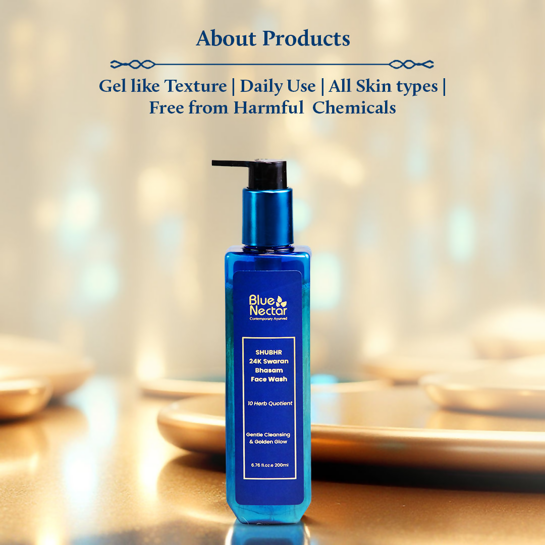 Blue Nectar 24K Gold Swaran Bhasam Face Wash | Grocsy