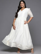Ahalyaa Women's Traditional wear Ethnic Dress - Off White | Grocsy