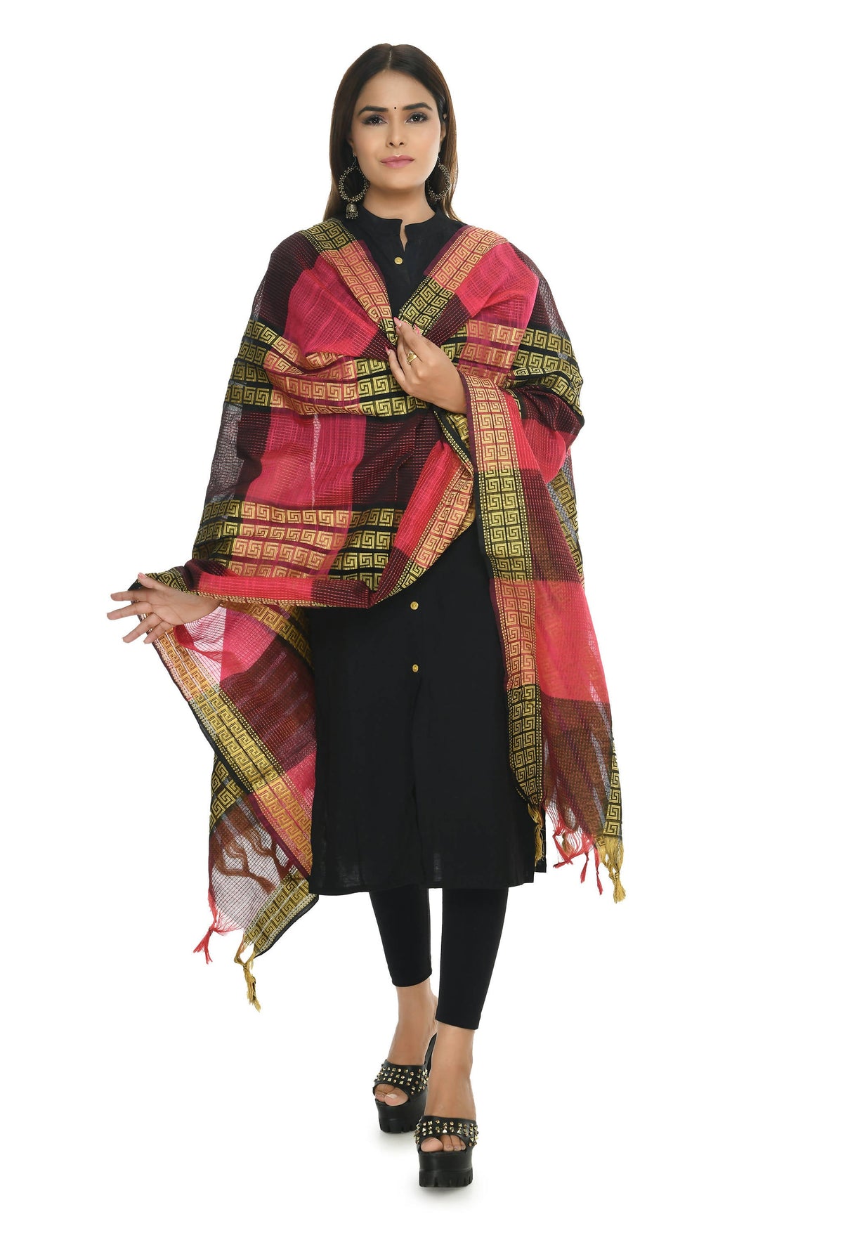 Mominos Fashion Moeza Handloom Cotton Rani Tone Dupatta | Grocsy