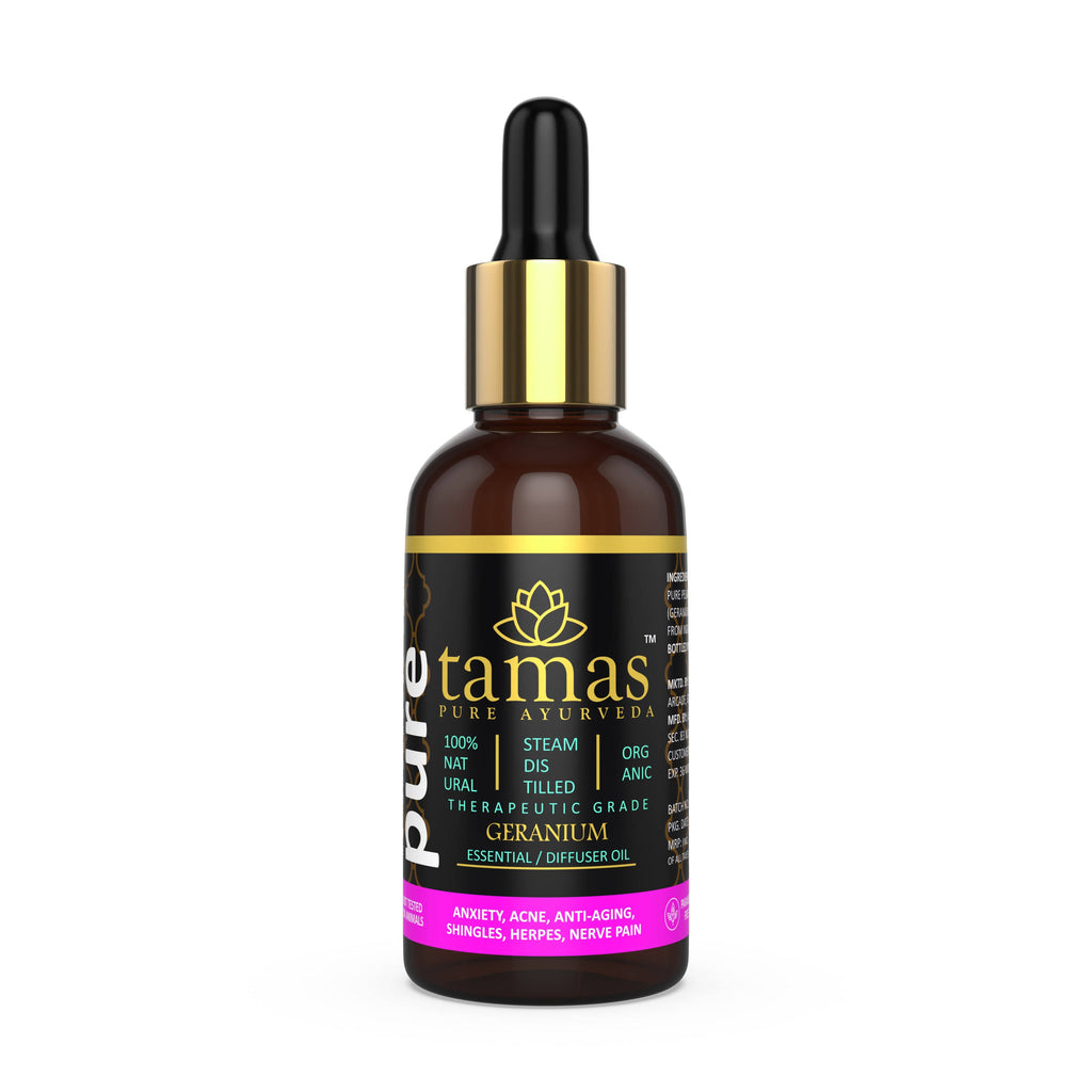 Tamas Pure Ayurveda 100% Organic Geranium Essential Oil - USDA Certified Organic | Grocsy