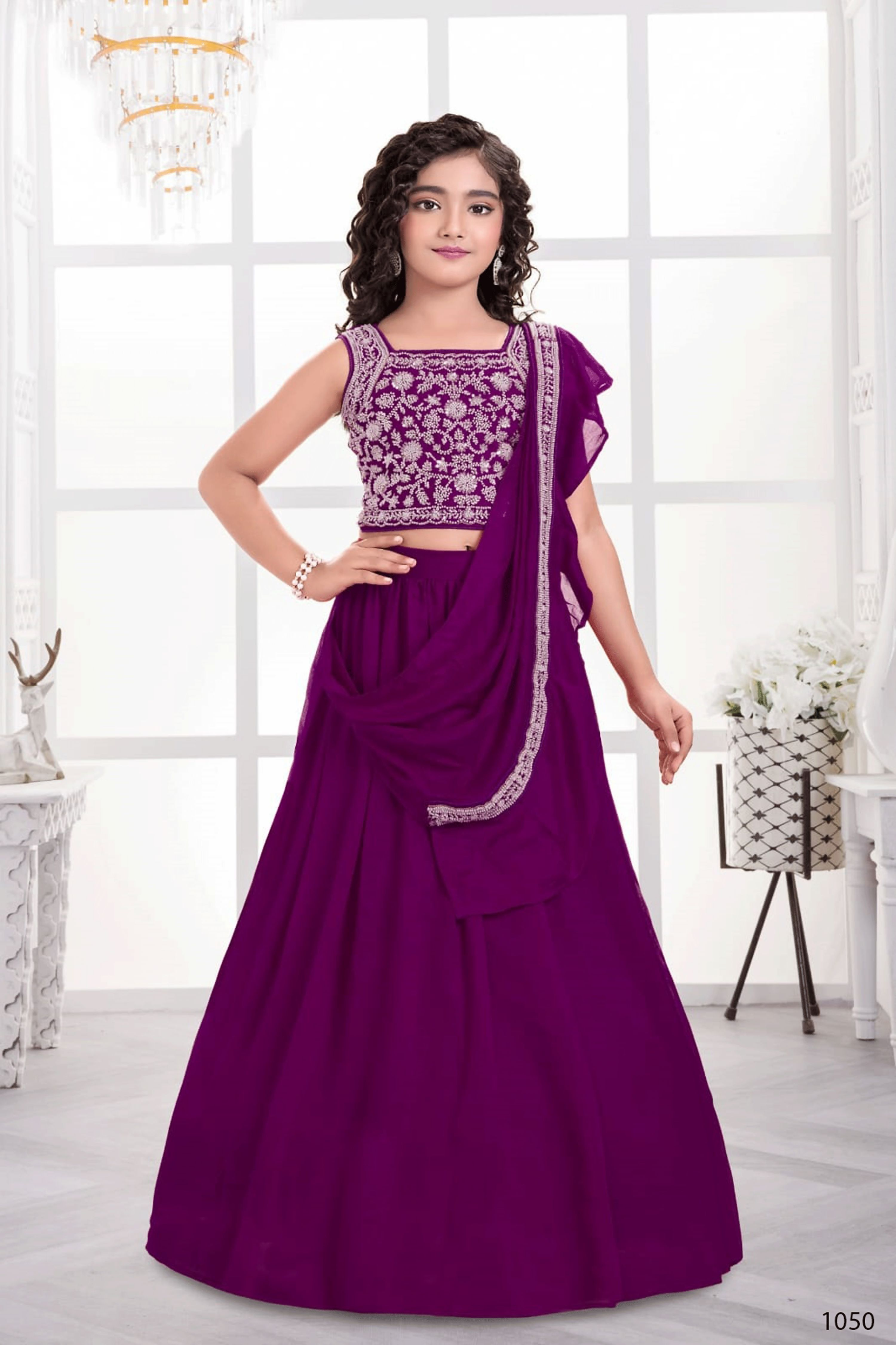 Designer Traditional Purple Multi Color Embroidery With Beads Work Visitra Silk Lehenga Choli - Anbazaar | Grocsy