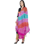 A R Silk Bandhej Multi Tasal Fancy Multi Color Dupatta | Grocsy