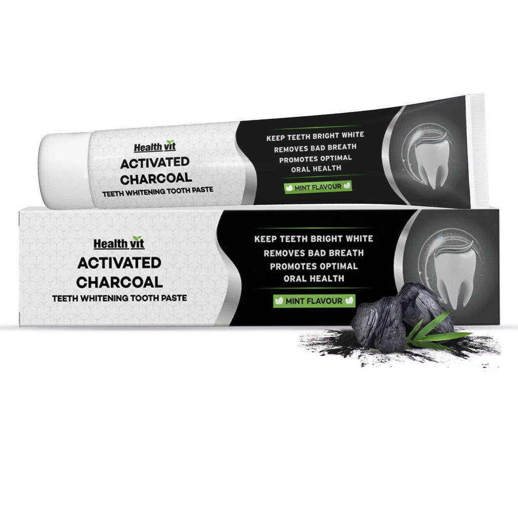 Healthvit Activated Charcoal Toothpaste | Grocsy