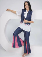 Joban Fashion White Rayon Crepe Hand-Embellished (Mirror Work) Sharara with Shirt and Jacket | Grocsy