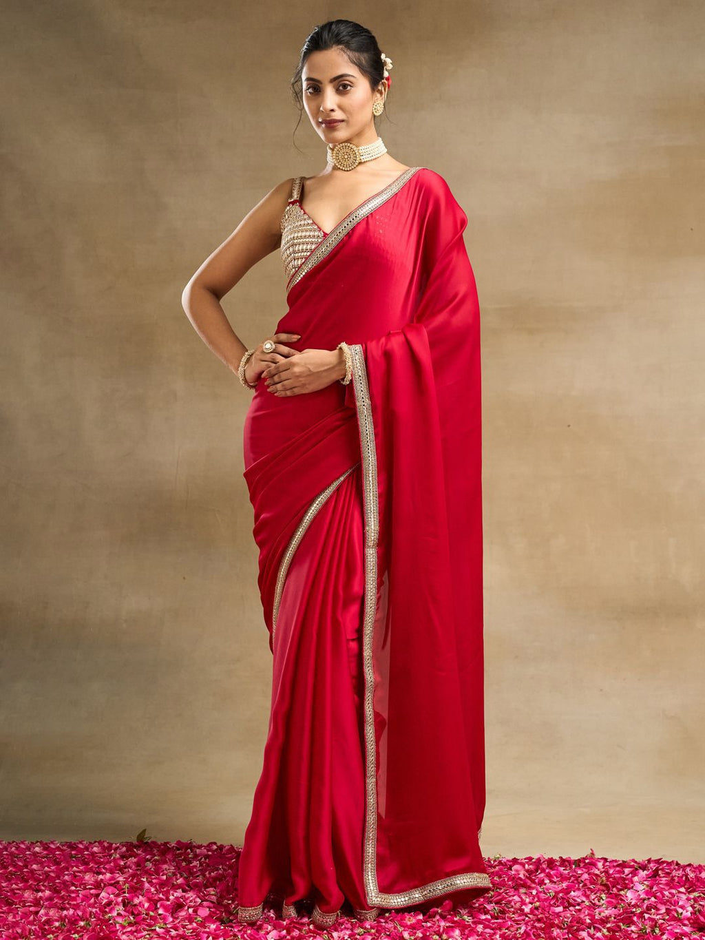 kasee Embroidered Silk Blend Saree | Grocsy